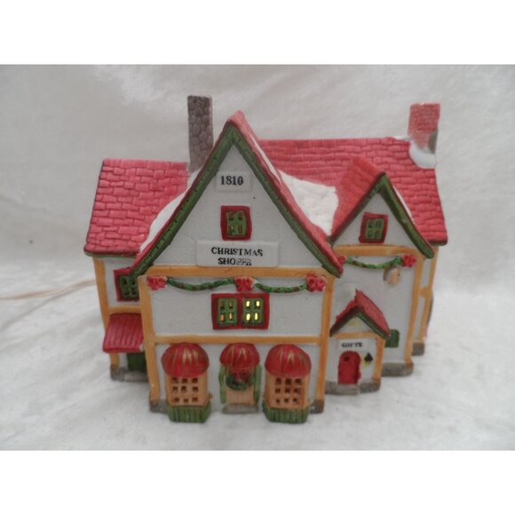 Dickensvale Christmas Shoppe Lighted House Lemax 1993 Christmas Village - Picture 4 of 12